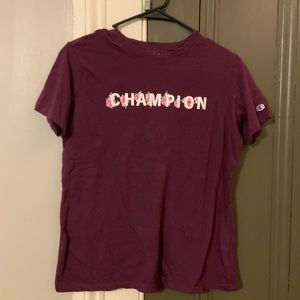 Champion dark purple shirt with flowers